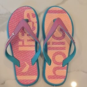 Rider Kid's Flip Flops sz 12 Pink & Teal